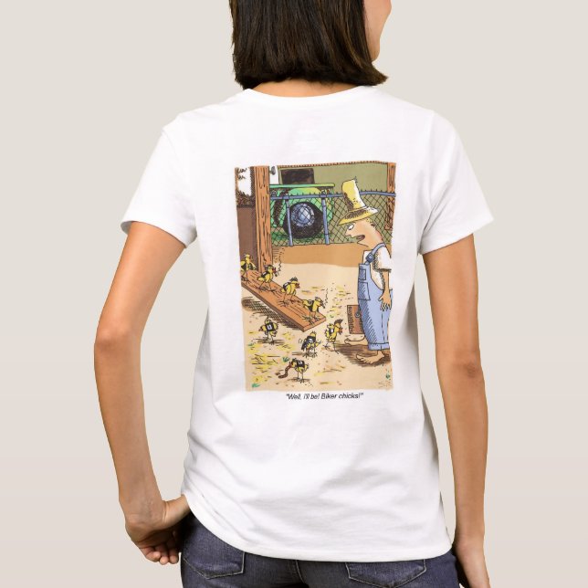 Biker Chickar Kvinnor T-shirt (Baksida)