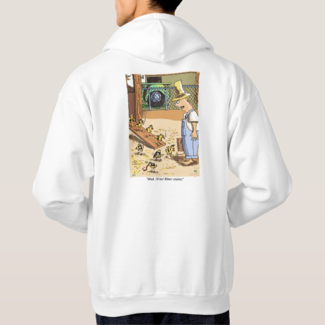 Biker Chickar, vit, baksida av svampskjorta Hoodie (Baksida)