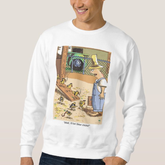 Biker Chickar vit tröja Lång Ärmad Tröja (Framsida)