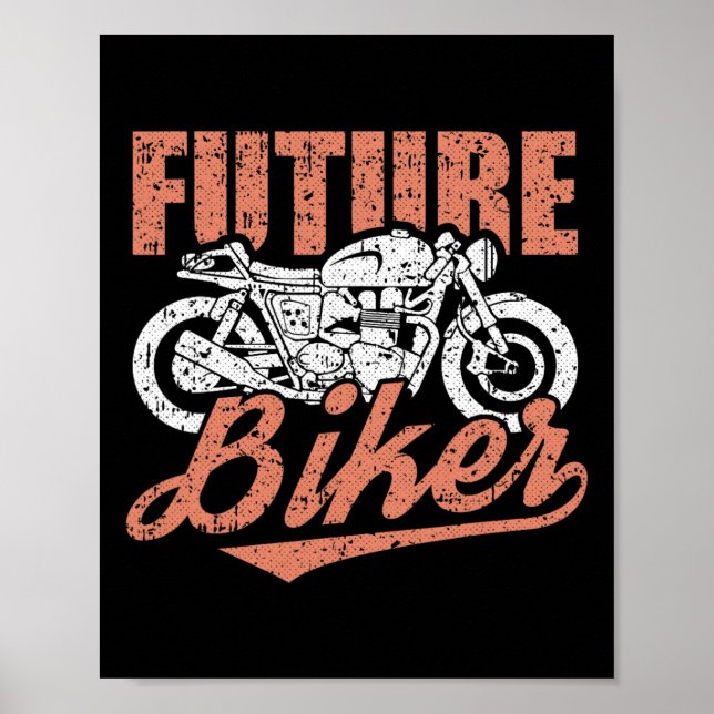 Biker Clic Motorcle Coola Motorcykel Riding Rider Poster (Framsidan)