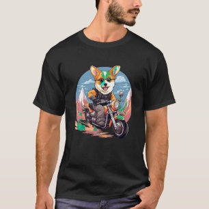 Biker Corgi Hund Riding Motorcle T Shirt