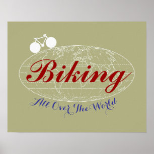 biker-cykling äventyr värld runt poster