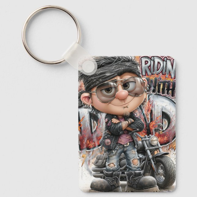 Biker Dad Chopper Nyckelring (Framsida)