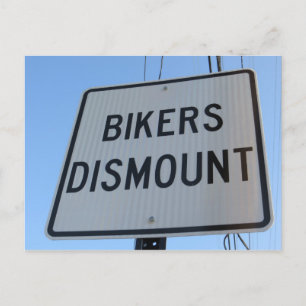 Biker demontera tecken vykort