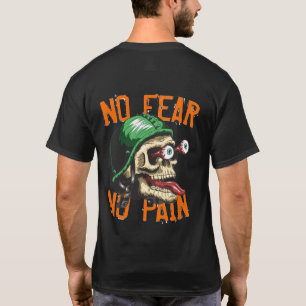 Biker Dödskalle Inget Rädsla Ingen Smärta Rolig T- T Shirt