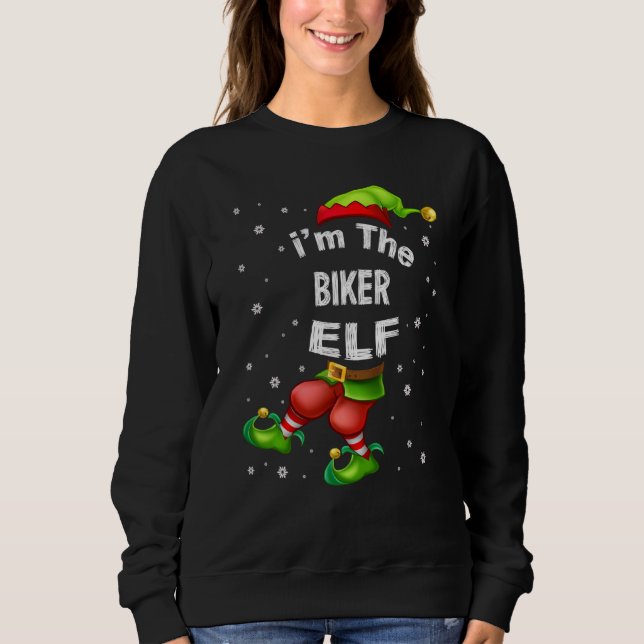 Biker Elf Matching Family Group jul Pajama T Shirt (Framsida)