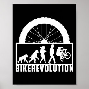 Biker Evolution Cykel Bmx Mtb Mountainbike Poster