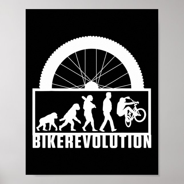 Biker Evolution Cykel Bmx Mtb Mountainbike Poster (Framsidan)
