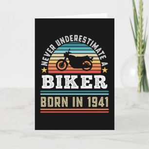 Biker född 1941, 80:e födelsedag Motorcykel Gift P Kort