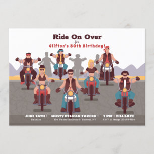 Biker Födelsedagsfest inbjudan