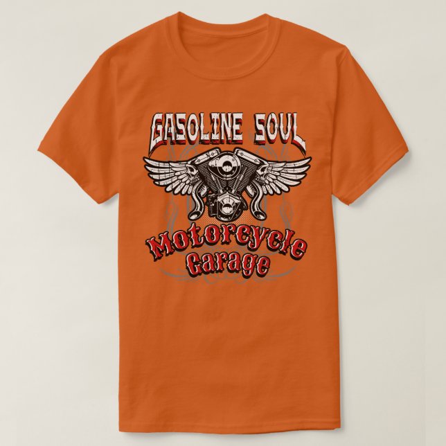 Biker för bensin-motorcyklar t shirt (Design framsida)