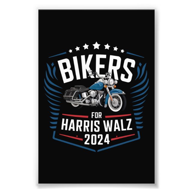 Biker för Harris Walz 2024 Harris Waltz 2024 Fototryck (Framsidan)