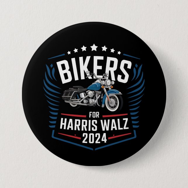 Biker för Harris Walz 2024 Harris Waltz 2024 Knapp (Framsida)