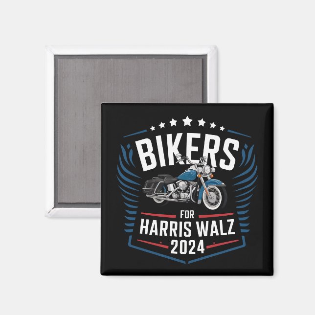 Biker för Harris Walz 2024 Harris Waltz 2024 Magnet (Front/Back)