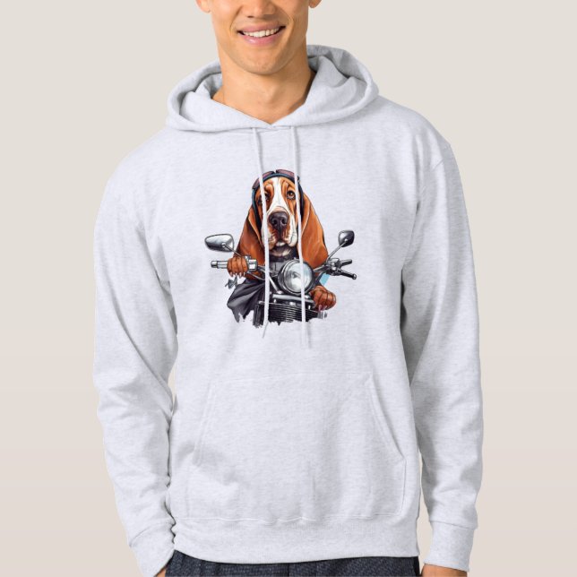 biker för hund av coola, hund med söt buffert hoodie (Framsida)