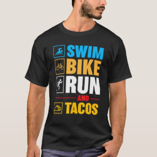 Biker För manar Women Simma Bike Springa & Tacos T Shirt