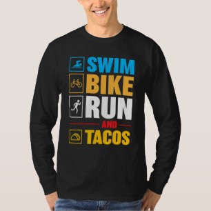 Biker För manar Women Simma Bike Springa & Tacos T Shirt
