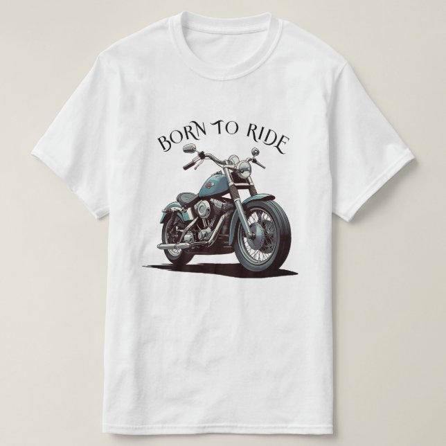 Biker för motorcykelentusiaster, född i klassiskt  t shirt (Design framsida)