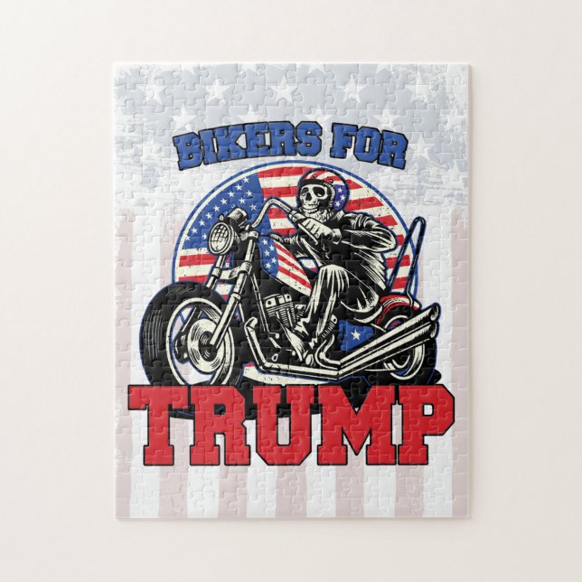 Biker för patriotisk presidentmotorcykel för TRUMF Pussel (Vertikal)