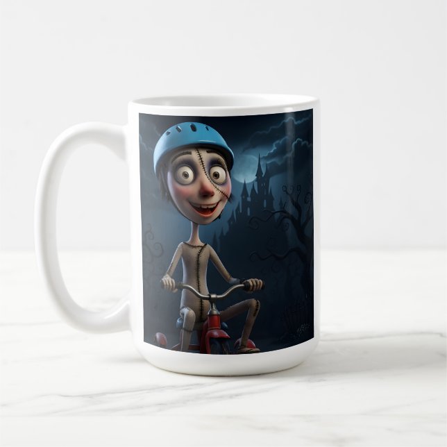 Biker för Spooky Tecknad Kaffemugg (Vänster)
