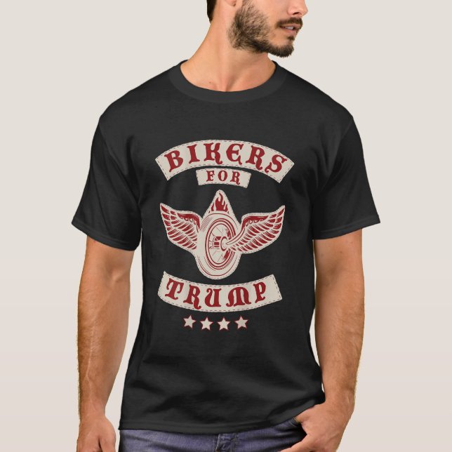 Biker för Trump 2020 MC-design på baksidan T Shirt (Framsida)
