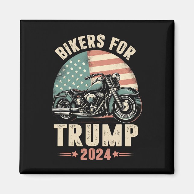 Biker för "Trump 2024", motorcykel i USA, Flagga Magnet (Framsidan)