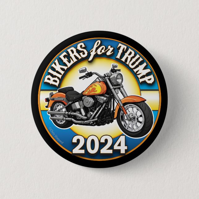 Biker för Trump 2024 - patriotisk cykling Knapp (Framsida)