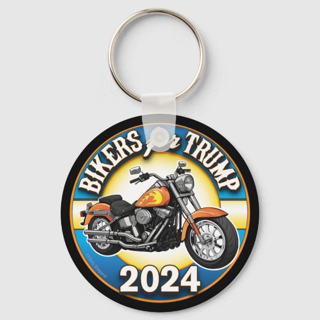 Biker för Trump 2024 - patriotisk cykling Nyckelring (Framsida)