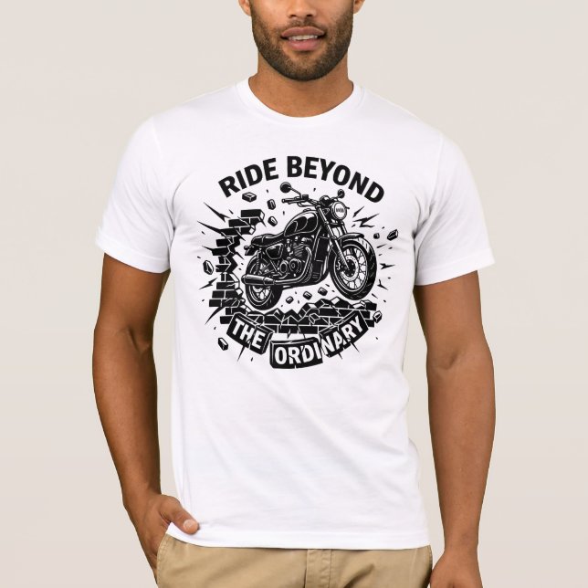 Biker Frihet Bryter Gränser T Shirt (Framsida)