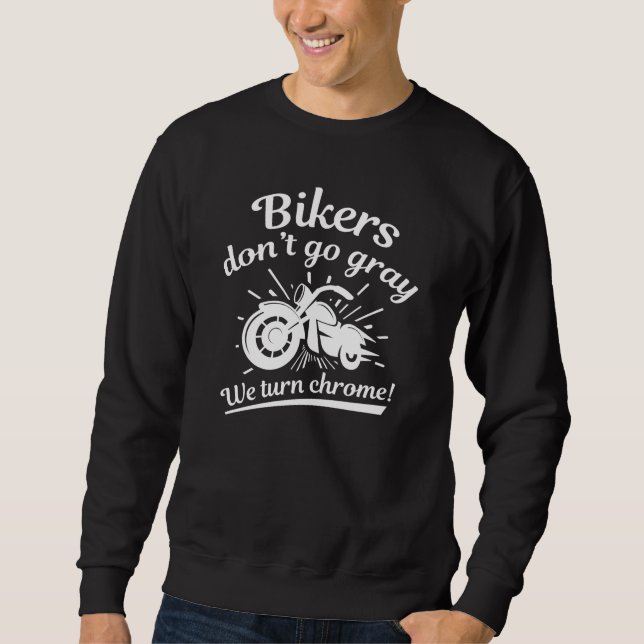 Biker Gå inte Grått Lång Ärmad Tröja (Framsida)