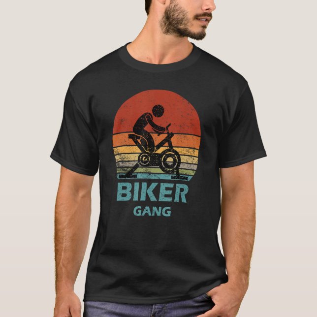 Biker Gang  Spin Saying Gym Workout Spinning Class T Shirt (Framsida)