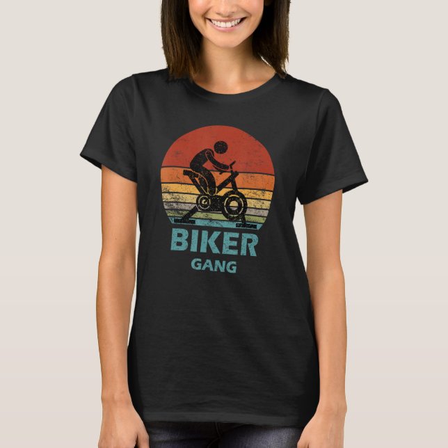 Biker Gang  Spin Saying Gym Workout Spinning Class T Shirt (Framsida)