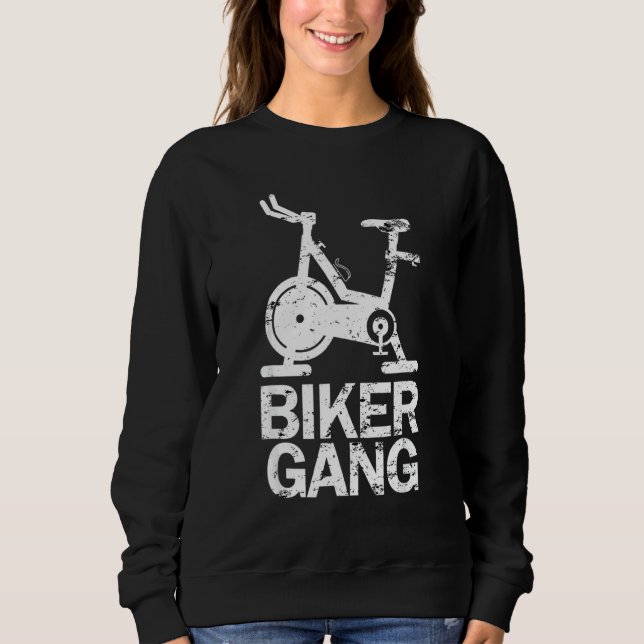 Biker Gang Spinning Indoor Spin Class Funny Workou T Shirt (Framsida)