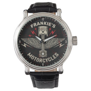 Biker Garage för Vingar-motorcykelspiston Armbandsur
