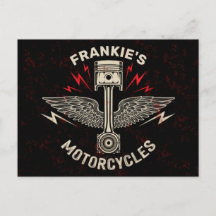 Biker Garage för Vingar-motorcykelspiston Vykort