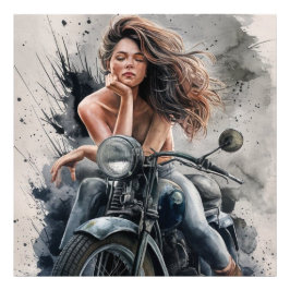 Biker Girl Fototryck