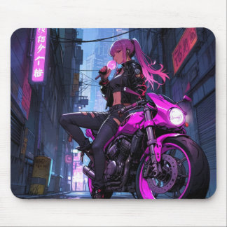 Biker Girl Mousepad Musmatta
