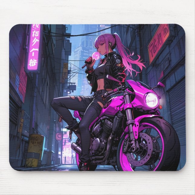 Biker Girl Mousepad Musmatta (Framsidan)
