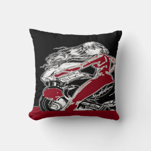 Biker Girl Pillow Kudde