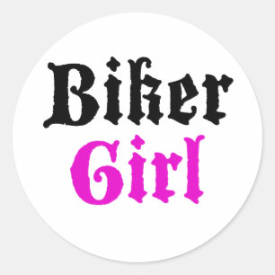 Biker Girl Runt Klistermärke
