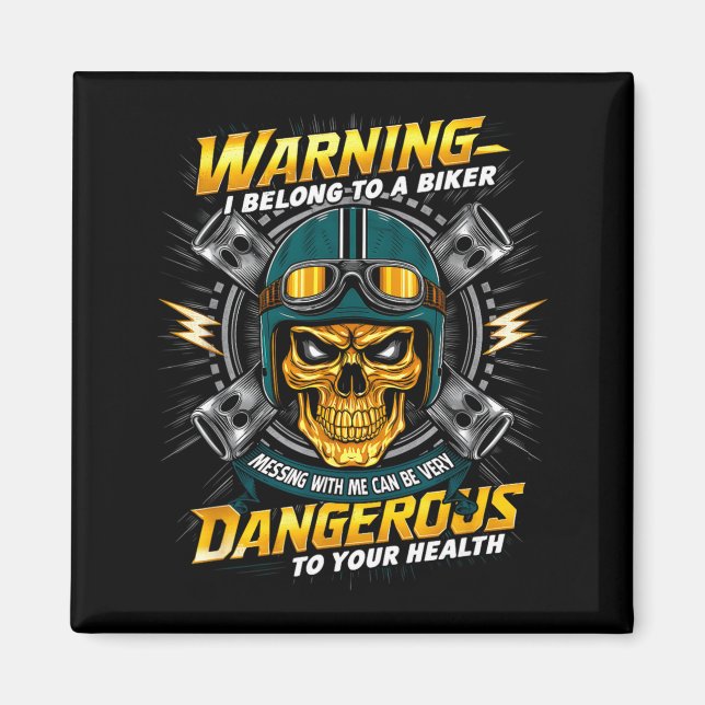 Biker Girlfriend Wife I Belong To A Biker Valentin Magnet (Framsidan)