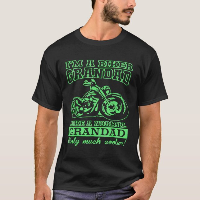 Biker Grandad Funny Far Day T-Shirt (Framsida)
