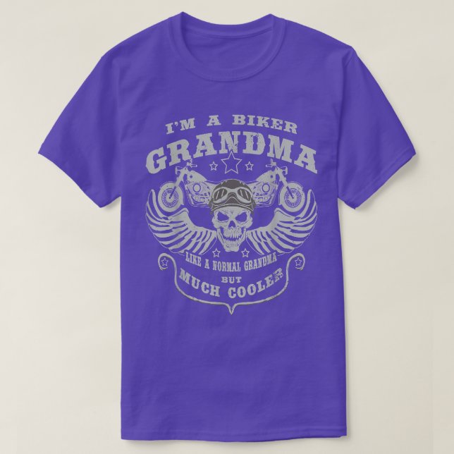 Biker Grandma som en normal morma men CoolerFron T Shirt (Design framsida)