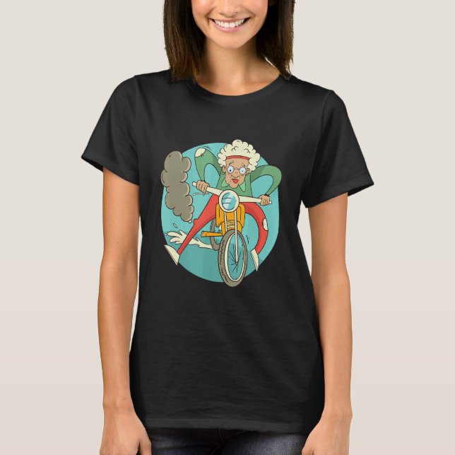 Biker Grandmother   T Shirt (Framsida)