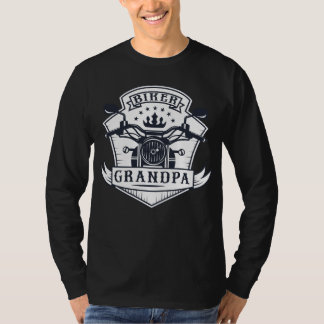 Biker Grandpa Badge Motorcycle Rider Tee