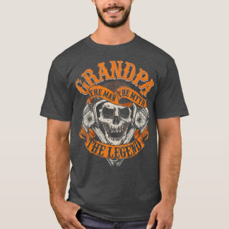 Biker Grandpa Man Myth Legend Fars dag Grunge T Shirt