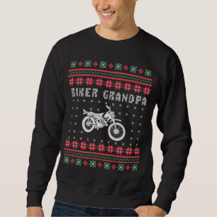 Biker Grandpa Motorcycle Uggla Julsötare Långärmad Tröja