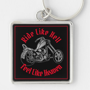 Biker Heaven Fyrkantig Silverfärgad Nyckelring