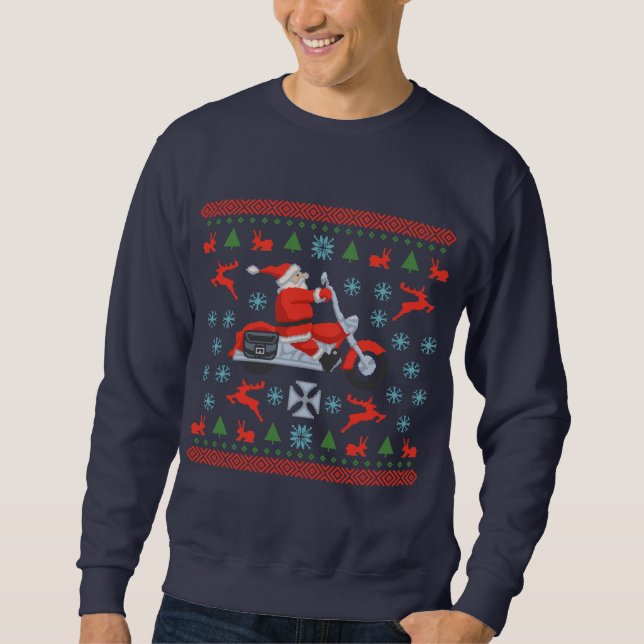 Biker Helgdag Sweater Tees Långärmad Tröja (Framsida)