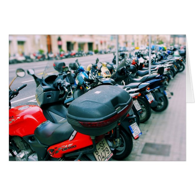 Biker - Invändigt Barcelonakort Hälsningskort (Framsidan Horizontal)